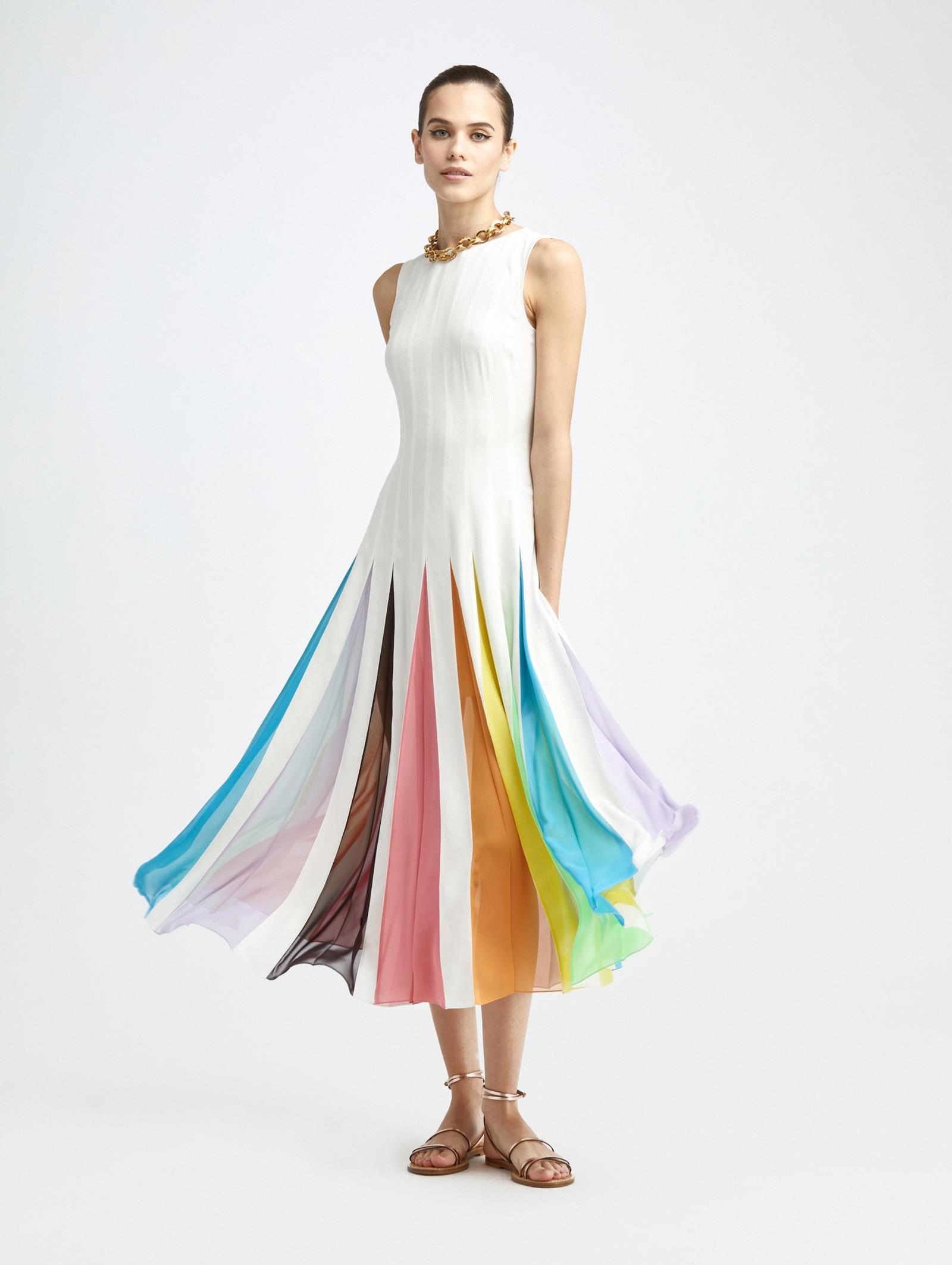 RAINBOW CREPE MIDI DRESS | Dresses ...